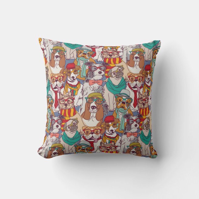 Coussin Motif mignon de mode de chiot (Recto)