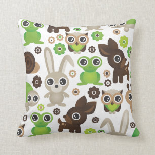 Coussin Motif mignon de tortue de grenouille de cerfs