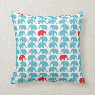 Coussin Motif mignon d'éléphant avec l'accent rouge