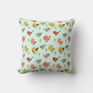 Coussin Motif mignon d'oiseaux Whimsical à main