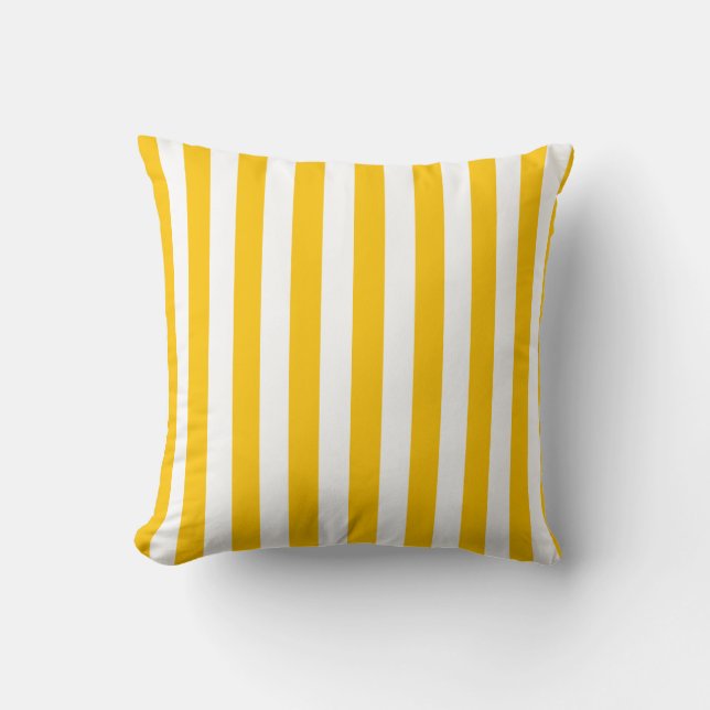 Coussin Motif moderne à rayures jaunes (Recto)