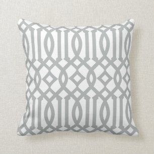 Coussin Motif moderne blanc et gris clair