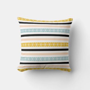 Coussin Motif moderne Blue Yellow Black Stripes