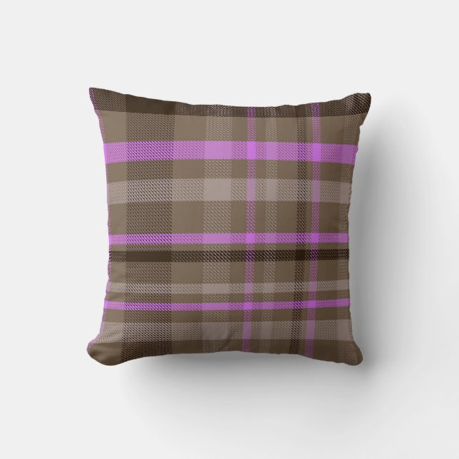 Coussin Motif moderne couleur violet plaid (Recto)