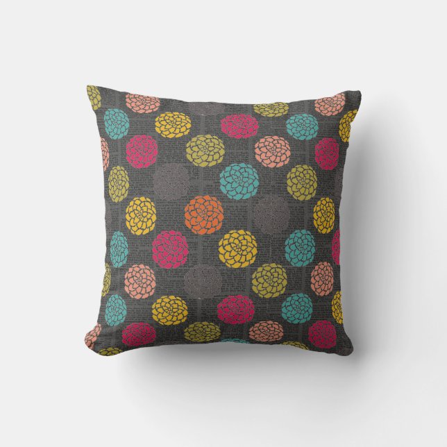Coussin Motif moderne Dahlias (Recto)