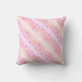 Coussin Motif moderne en diagonale rose jaune et blanc