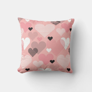 Coussin Motif moderne en forme de coeur transparent en géo