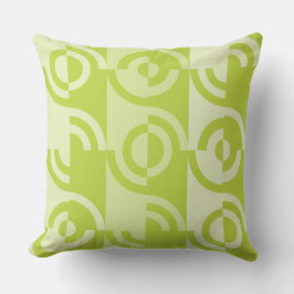 Coussin Motif moderne Fragments circulaires de chaux vert