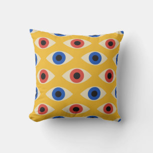 Coussin Motif Moderne Géométrique Abstrait du Mauvais Œil