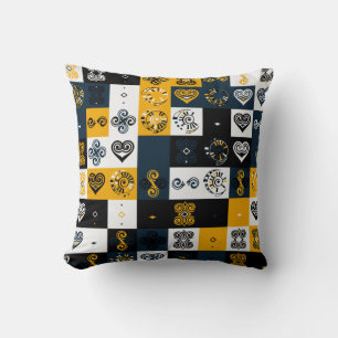Coussin Motif moderne géométrique tendance jaune