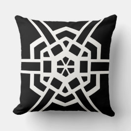 Coussin motif moderne noir et blanc