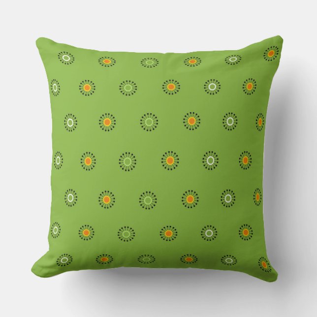 Coussin Motif moderne vert et orange (Recto)