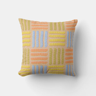 Coussin Motif mosaïque géométrique boho côtier moderne