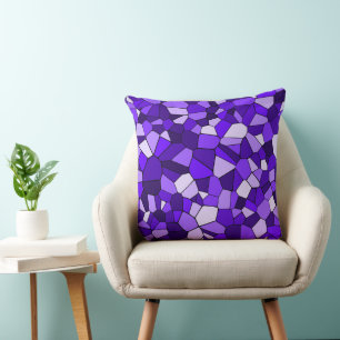 Coussin Motif mosaïque géométrique violet moderne