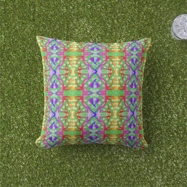 Coussin Motif multicolore coloré (Herbe)