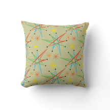 Motif multicolore rétro étoile atomique