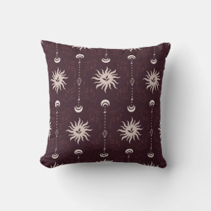 Coussin Motif mystique du soleil et de la lune