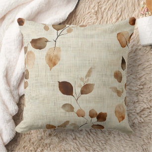 Coussin Motif Nature Feuillus et Branches Terres Rustiques