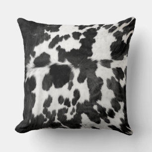 Coussin Motif noir et blanc de la vache à capuchon