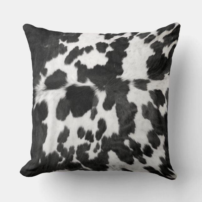 Coussin Motif noir et blanc de la vache à capuchon (Recto)