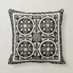 Coussin Motif noir et blanc de mandala par le studio de