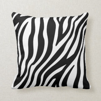 Coussin Motif noir et blanc de rayures d'impression de