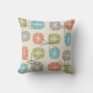 Coussin Motif Oblongs Colorés de la Période Milieu de Sièc