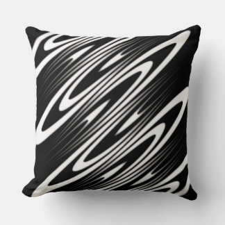 Coussin motif ondulé organique lisse noir et blanc