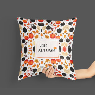 Coussin Motif orange automne citrouille Jeu d'oreiller