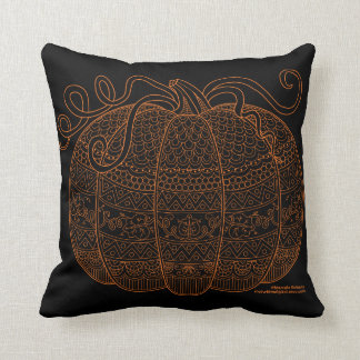 Coussin Motif orange de Chevron d'art d'automne de