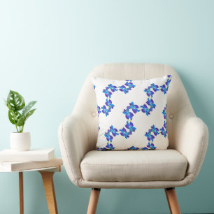 Coussin Motif orchidées bleues