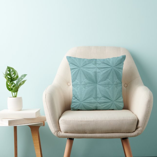 Coussin Motif Origami Turquoise (Chaise)