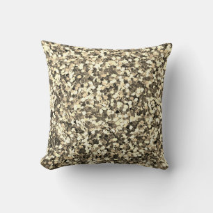 Coussin Motif pailleté or tendance cool