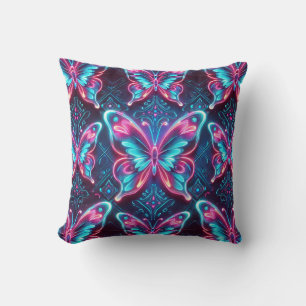 Coussin Motif papillon néon