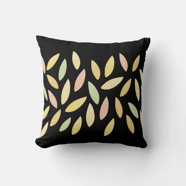 Coussin Motif Pastel Fall Leaves (Recto)