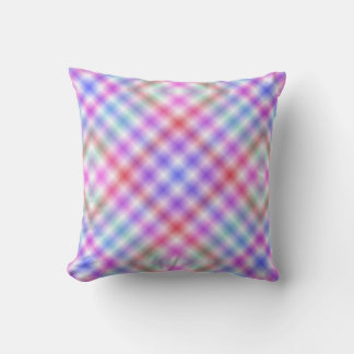 Coussin Motif Pastel Plaid Reversible
