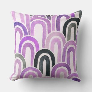 Coussin motif peint à l'échelle de poisson d'arche bohème