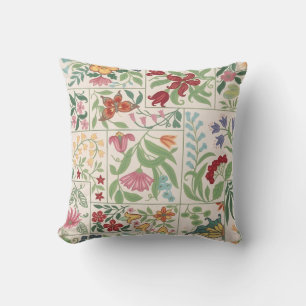 Coussin Motif personnalisé de fleur sauvage vintage cosy
