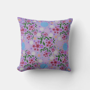 Coussin Motif personnalisé de fleurs et de vignes confetti