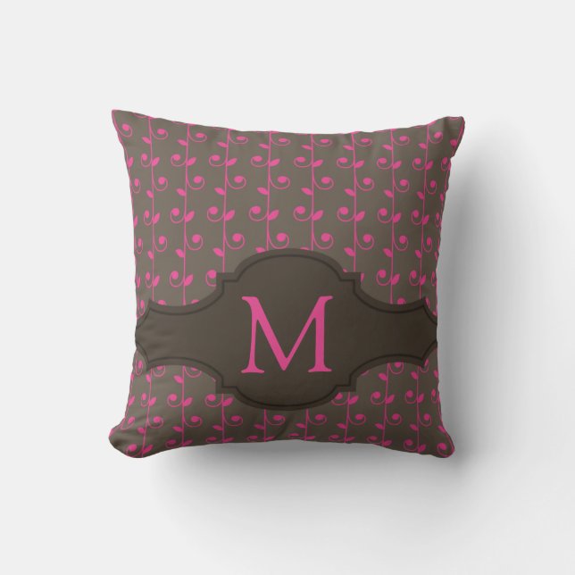 Coussin Motif personnalisé élégant de rose de brun de (Recto)