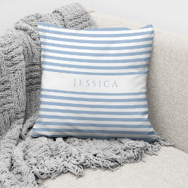 Coussin Motif Personnalisé Moderne Grilles Bleues