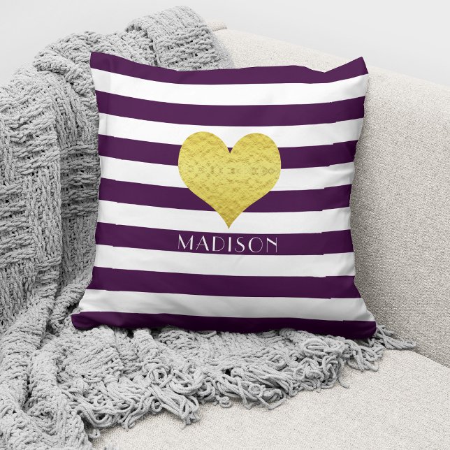 Coussin Motif Personnalisé Moderne Grilles violettes (Créateur téléchargé)