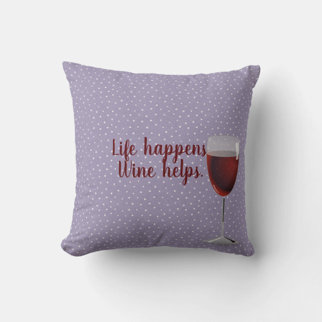 Coussin motif pin point avec vin rouge verre lumbar coussi (Recto)