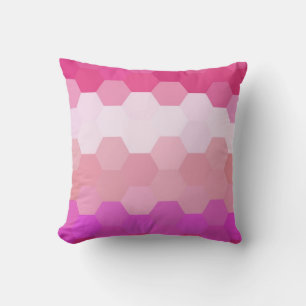 Coussin Motif Pink Hexagon Chevron