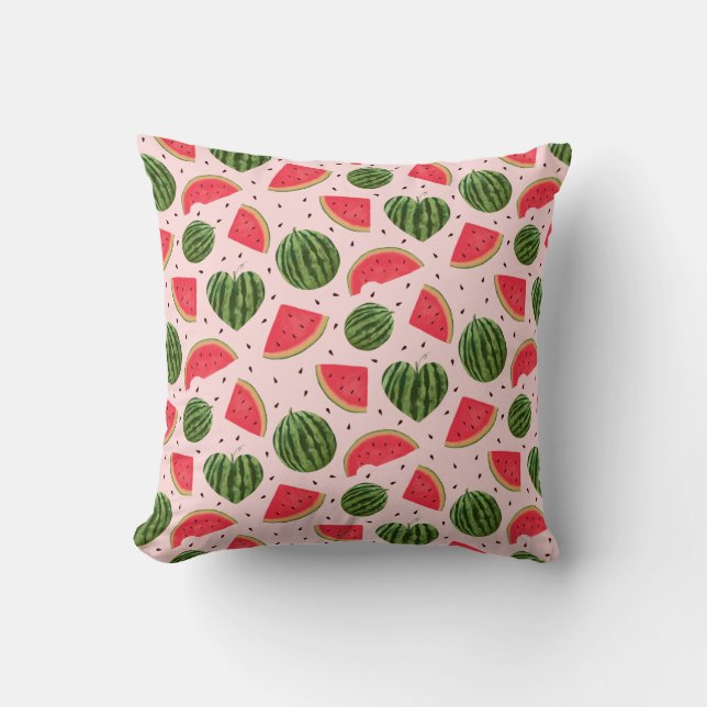 Coussin Motif Pink Tropical Watermelon (Recto)