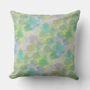 Coussin motif plante A02.b Feuille LGrey BG