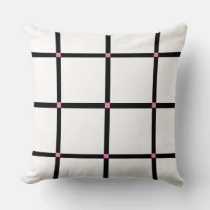 Coussin Motif plat noir et blanc classique