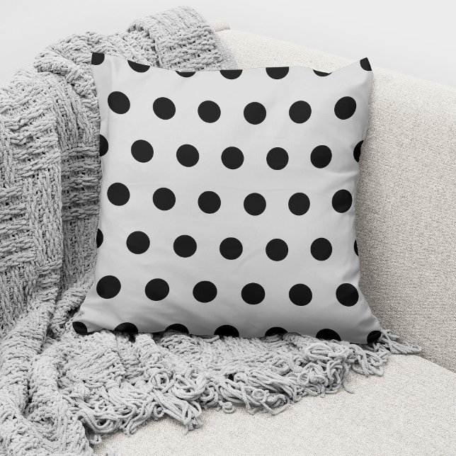 Coussin Motif Pois gris moderne (Créateur téléchargé)