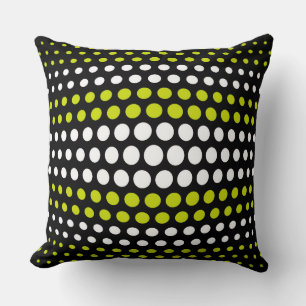 Coussin Motif Pois moderne Acid vert & blanc