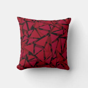 Coussin Motif polygonal moderne géométrique rouge
